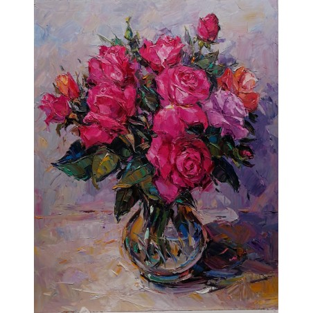 PINK ROSES FROM MESTRE GARDEN “Rosas rosas del jardin de la Mestre” 81 x 100 cms / 39, 37 x 31,89 inches