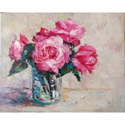 ROSES(PINK FLOWERS) “Rosas(flores rosas)” 46 x 38 cm / 18,11 x 14,961 inches